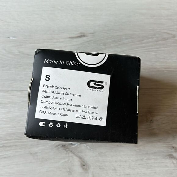 CELER SPORT ski socks (2 pair) pink/purple size S womens NWT in packaging - Picture 6 of 6